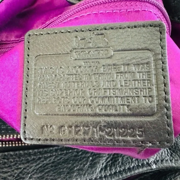 Coach G1271- 21225 Madison Maggie Black Leather Hobo Shoulder Tote Bag Supple - Picture 12 of 13